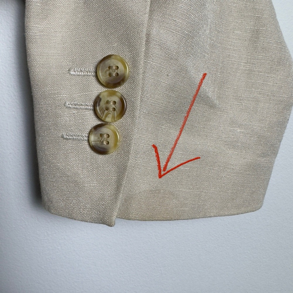 Henry Grethel Context Linen Jacket Mens Large Beige Blazer Sport Coat Vintage‎ - Picture 15 of 15